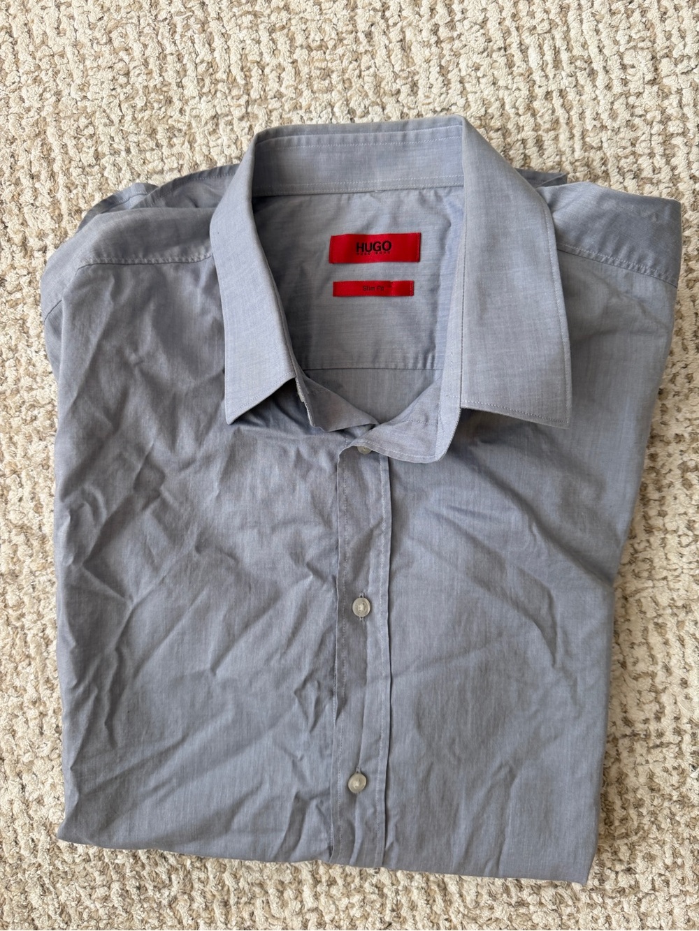HUGO Men's Light Gray Dress Shirt